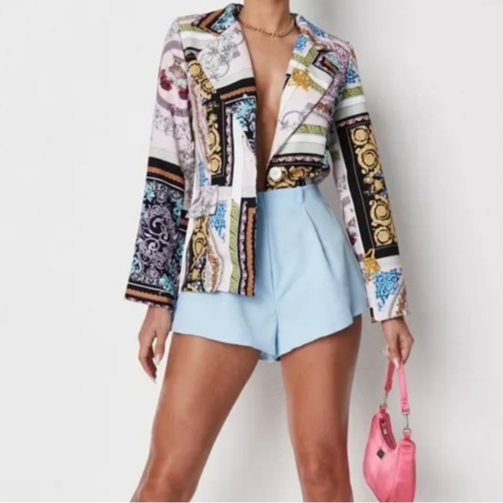 Missguided Lilac Tailored Patchwork Oversized Bla… - image 2